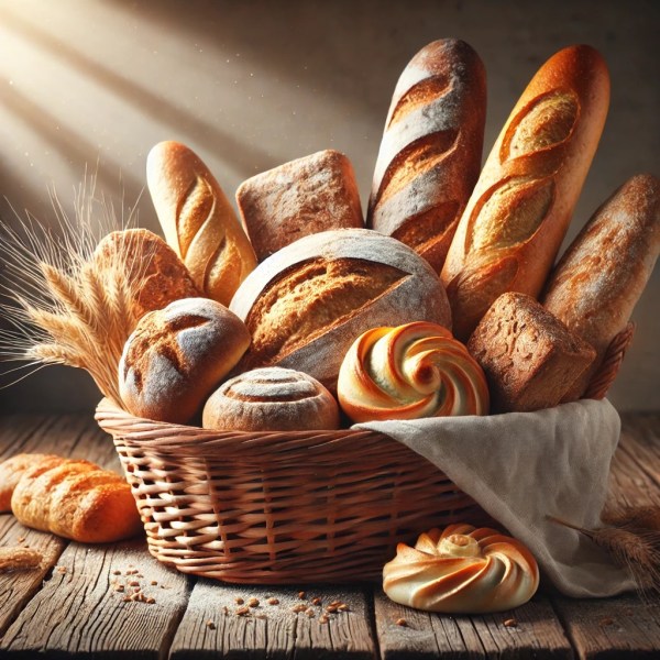 Basket filled with breads