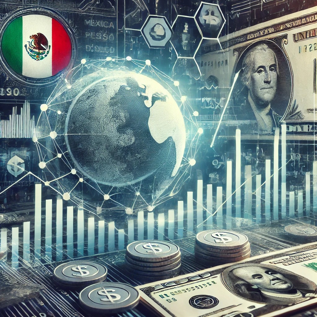 Mexican peso and dollar exchange