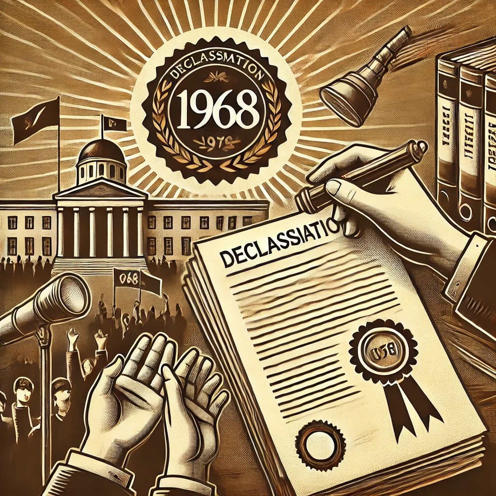 Declassified historical student movement documents