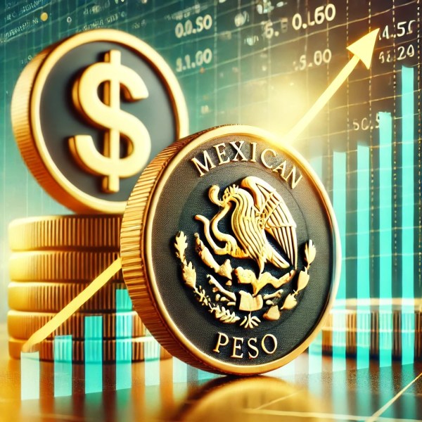 Mexican Peso rises against US Dollar.