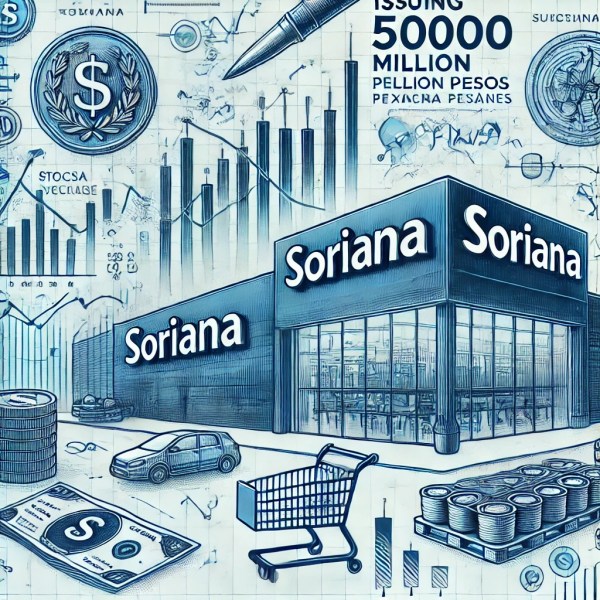 Soriana bonds and Mexican Stock Exchange illustration.