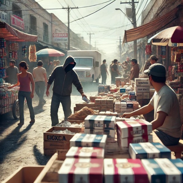 Cigarette market scene