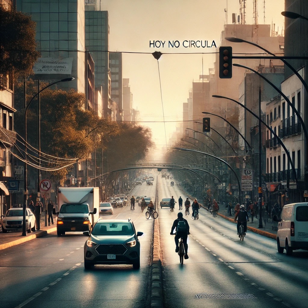 morning street Mexico City traffic