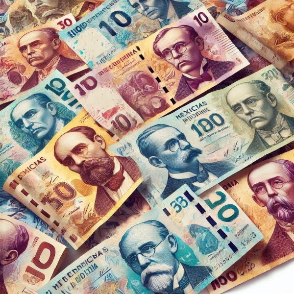 Mexican pesos banknotes
