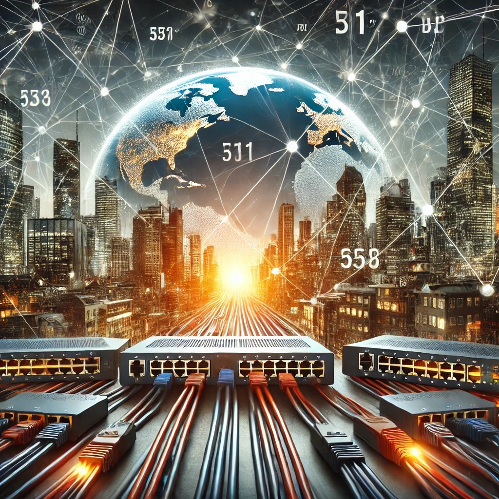 Disconnected cables and routers indicating an internet outage in urban areas.