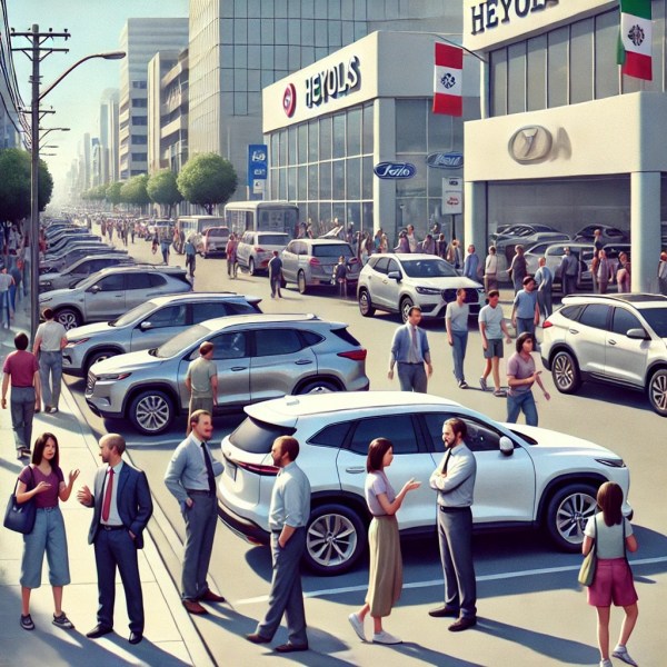 Mexican auto dealership scene
