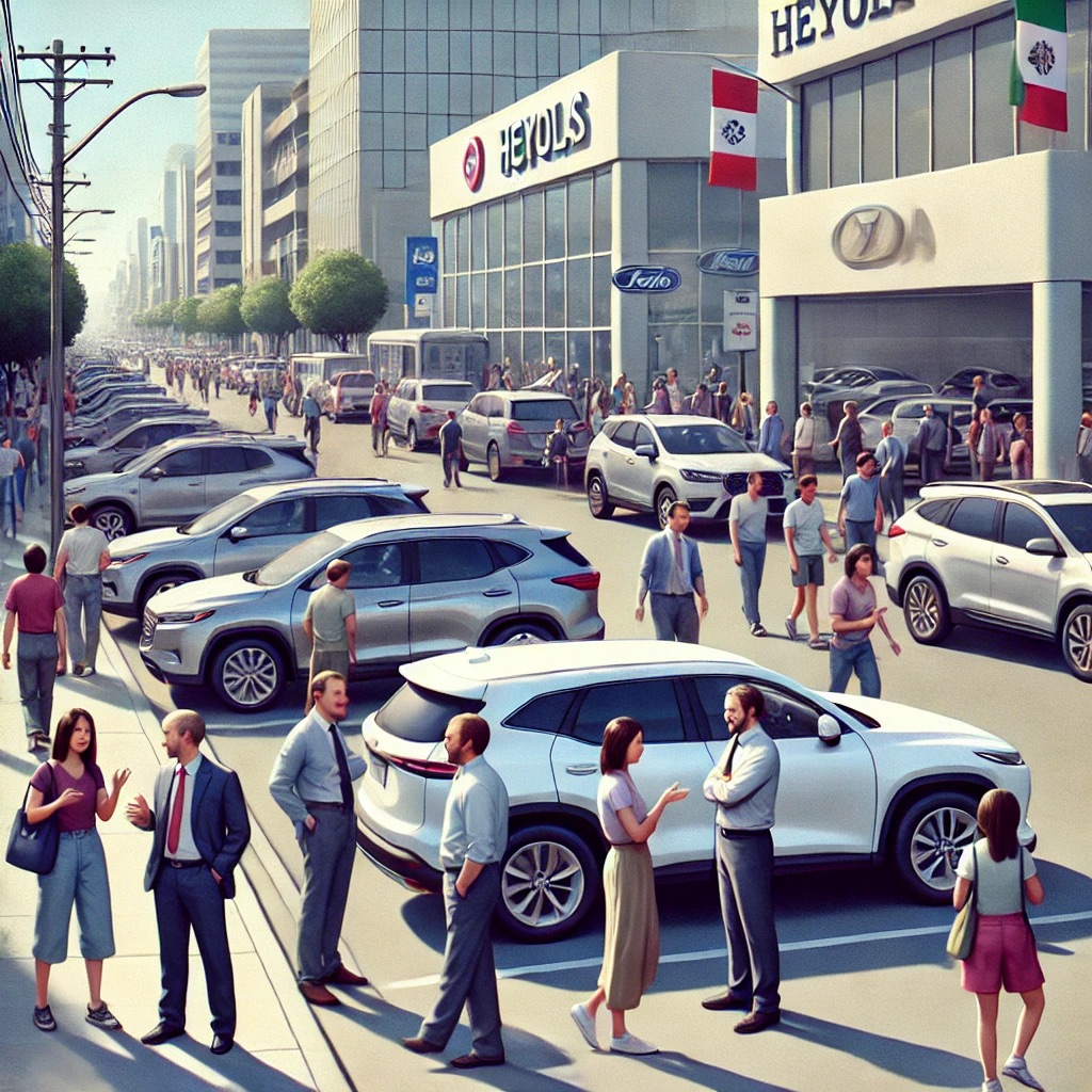Mexican auto dealership scene