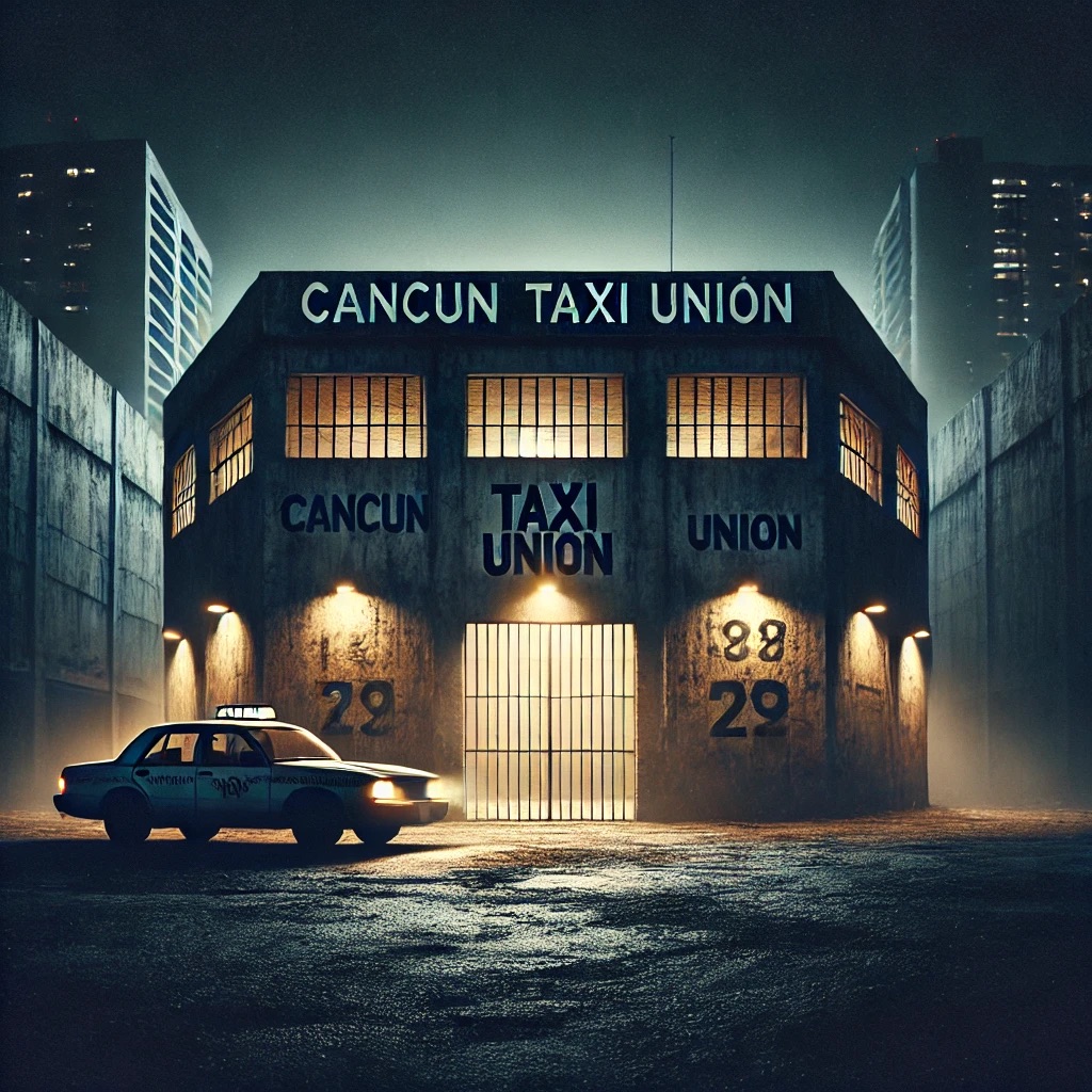 Suspicious building at night