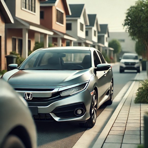 Honda car in a residential area