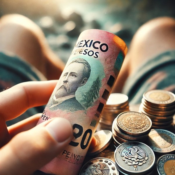 Mexican pesos close-up