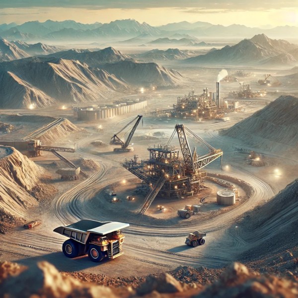 Lithium mine in desert