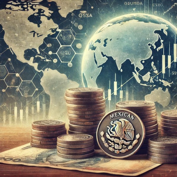 Mexican pesos in a financial setting.