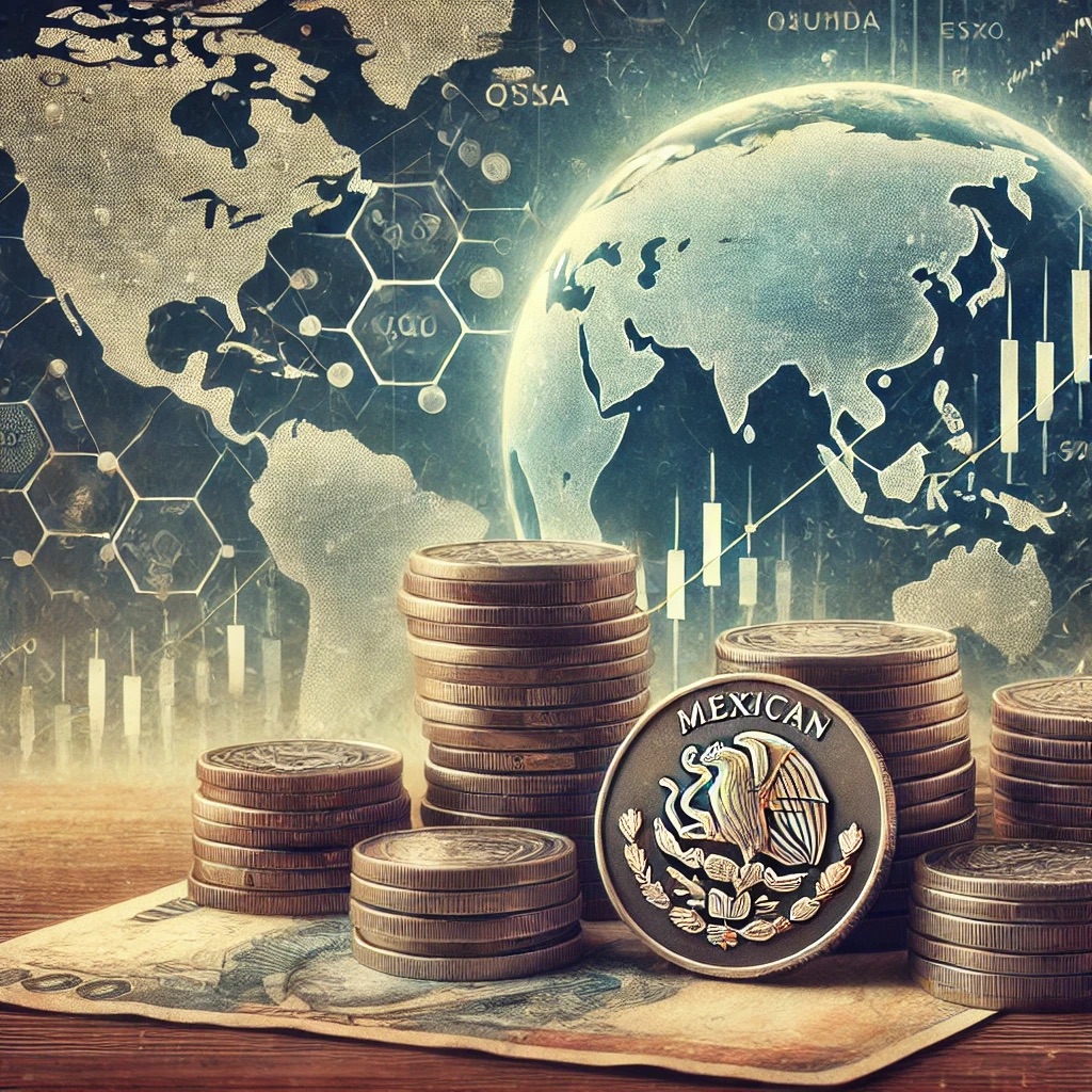 Mexican pesos in a financial setting.