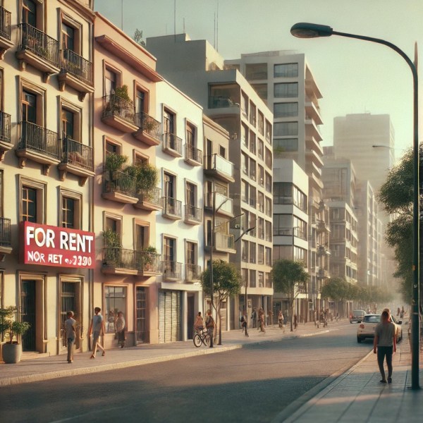 Mexico City street with rentals