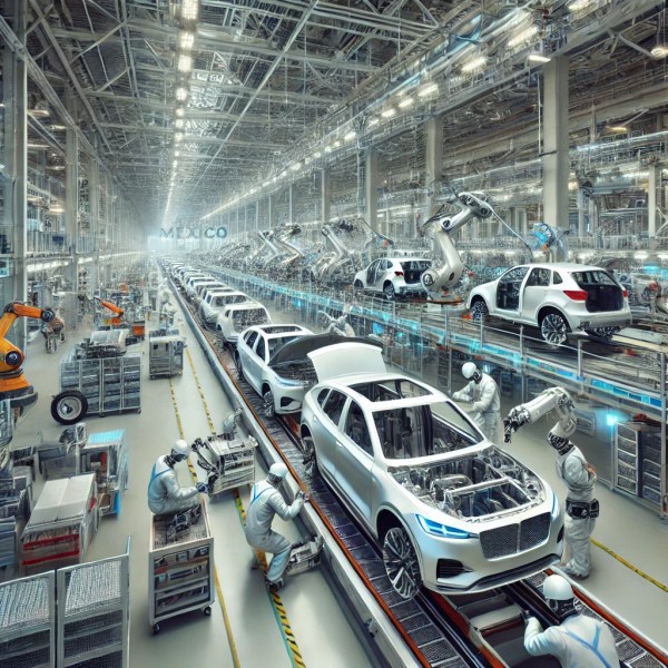 modern car production line in Mexico