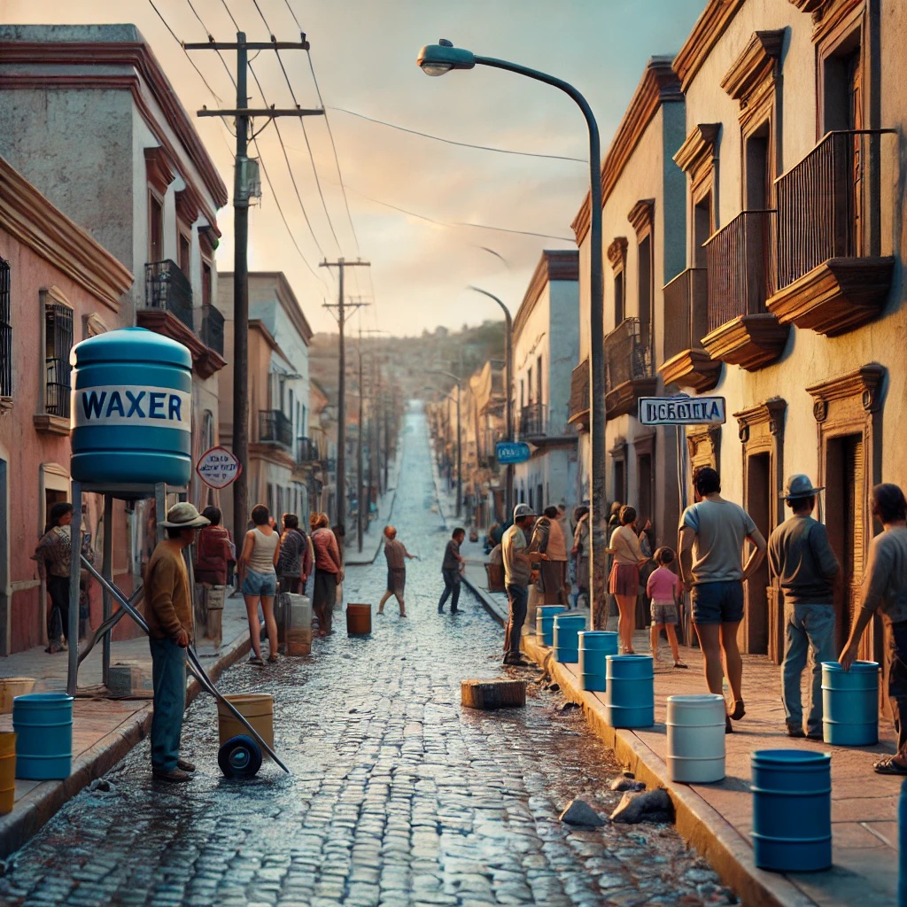 Water shortage scene in Querétaro