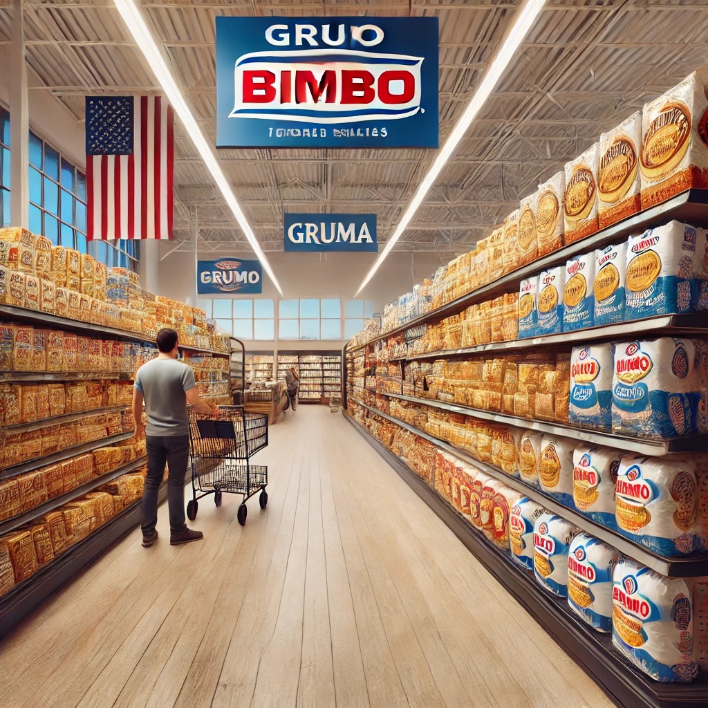 supermarket aisle with bread and tortillas