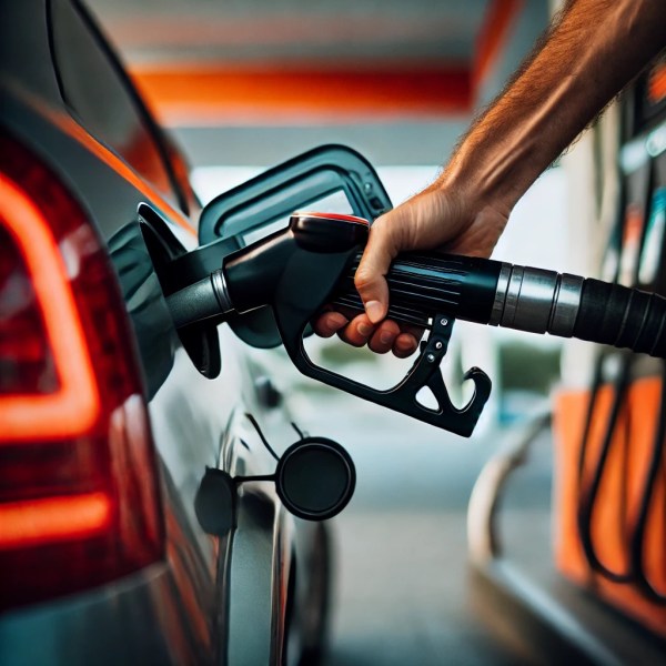 Close-up of refueling a car