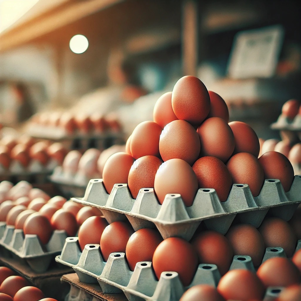 Fresh eggs in cartons