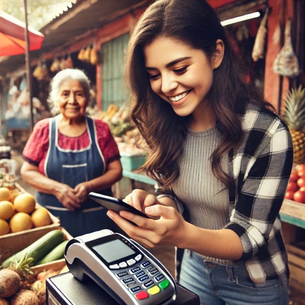 digital payment at Mexican market