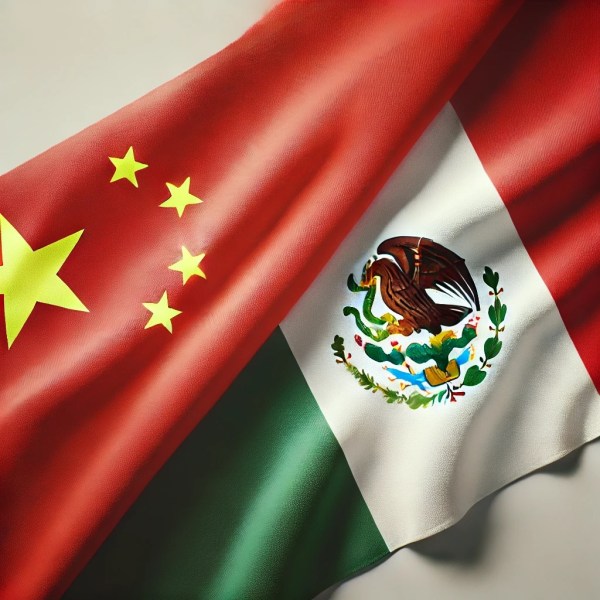 China and Mexico flags