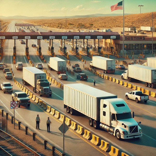Border congestion with cargo trucks